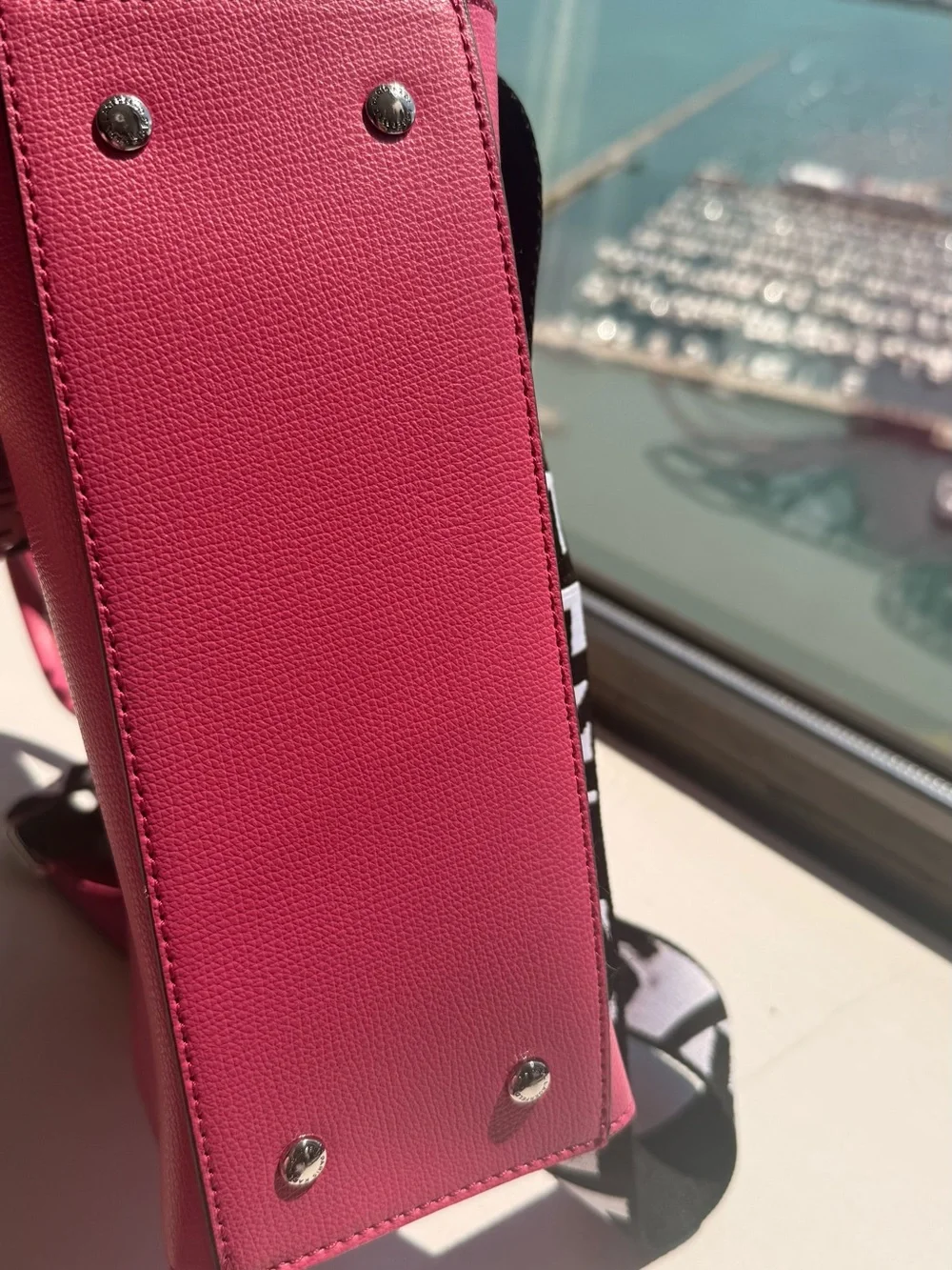Red/Pink Structured Tote Bag by Karl Lagerfeld